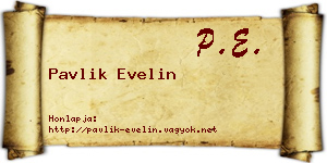 Pavlik Evelin névjegykártya